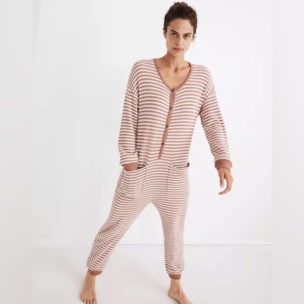 NWT Waffle Knit Union Suit One-Piece Pajamas